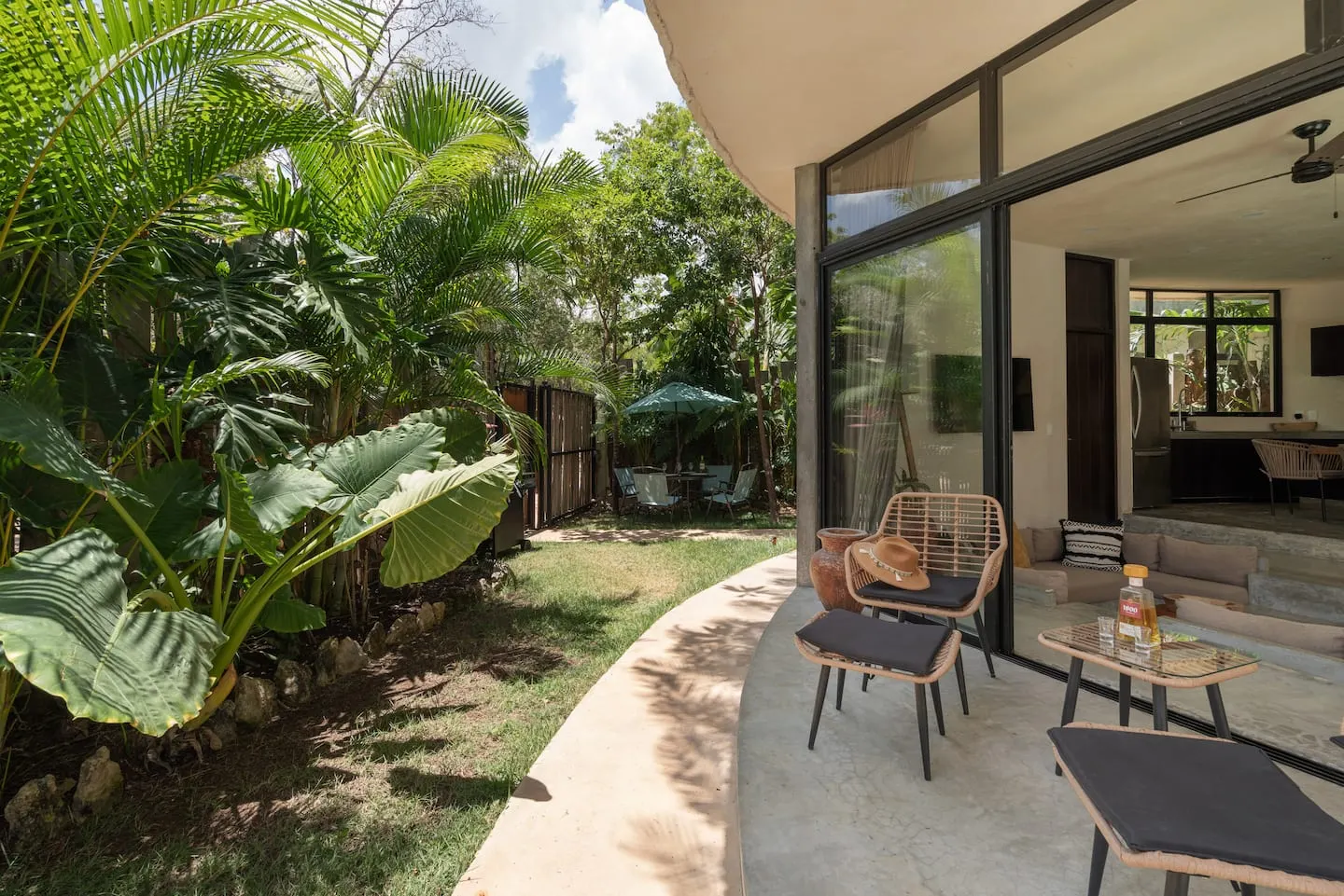 Covered patio by the pool
